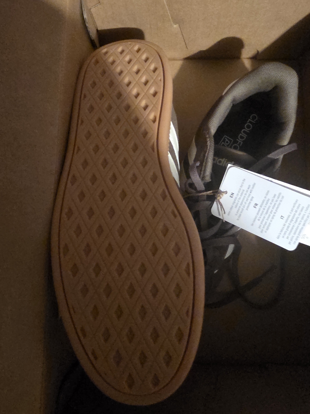 Adidas Cloudfoam Athletic Sneaker in Brown and White